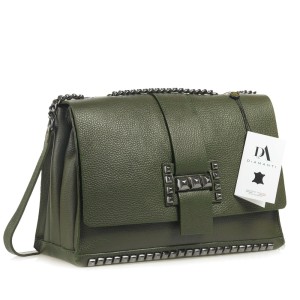 Geanta dama de umar din piele naturala DiAmanti Alessandria Verde Inchis